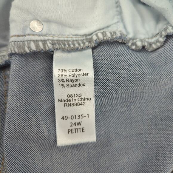 EUC Woman Within Blue Cotton Jeans Womens 24WP Petite Pockets - Picture 8 of 8